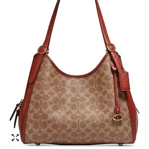 COACH Lori Logo shoulder bag Canvas and Leather